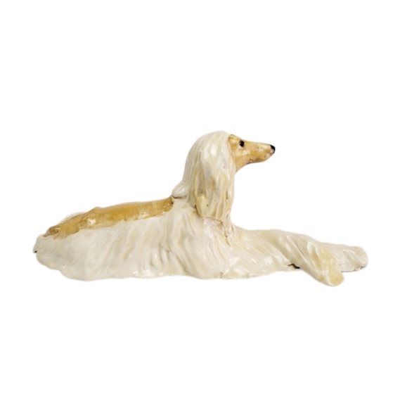 Designs in Clay Lying Afganhound Dog Signed by Donna Eddy 2010' Redlands Ca USA - Picture 5 of 15